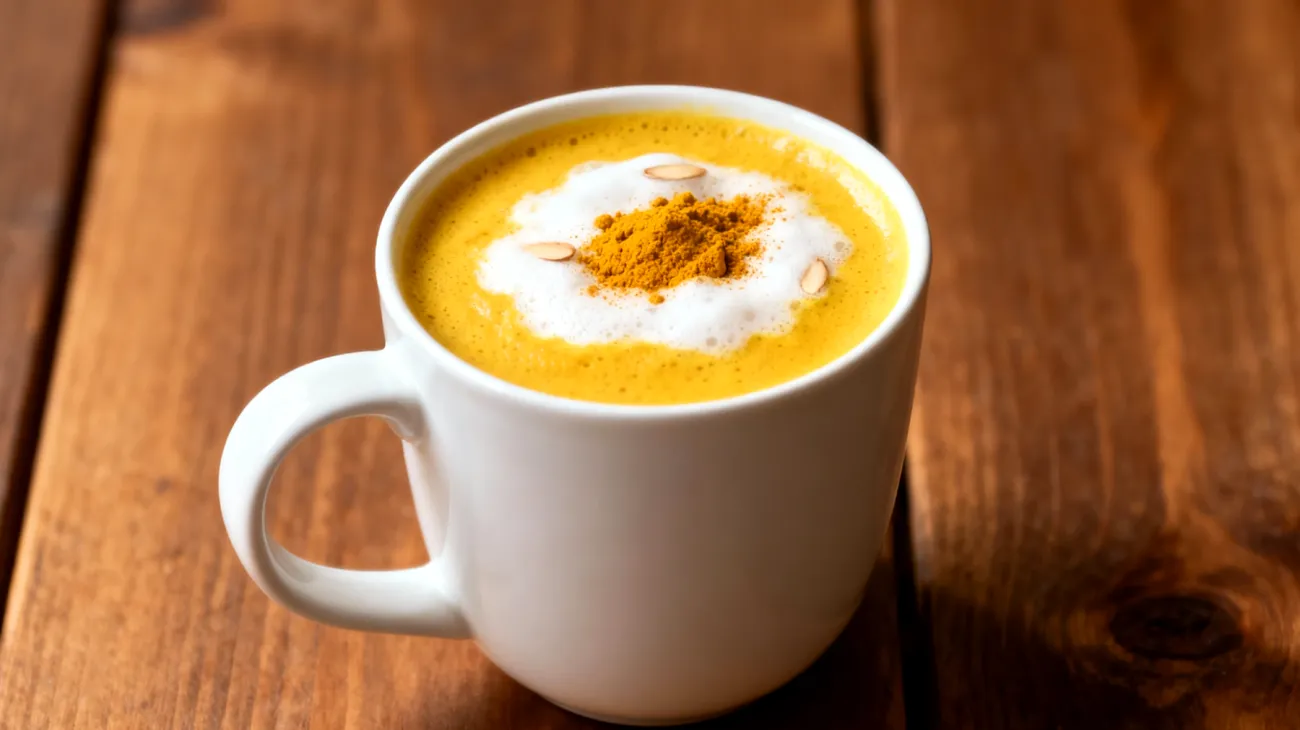 Goldene Milch mit Ashwagandha und Mandelmousse"