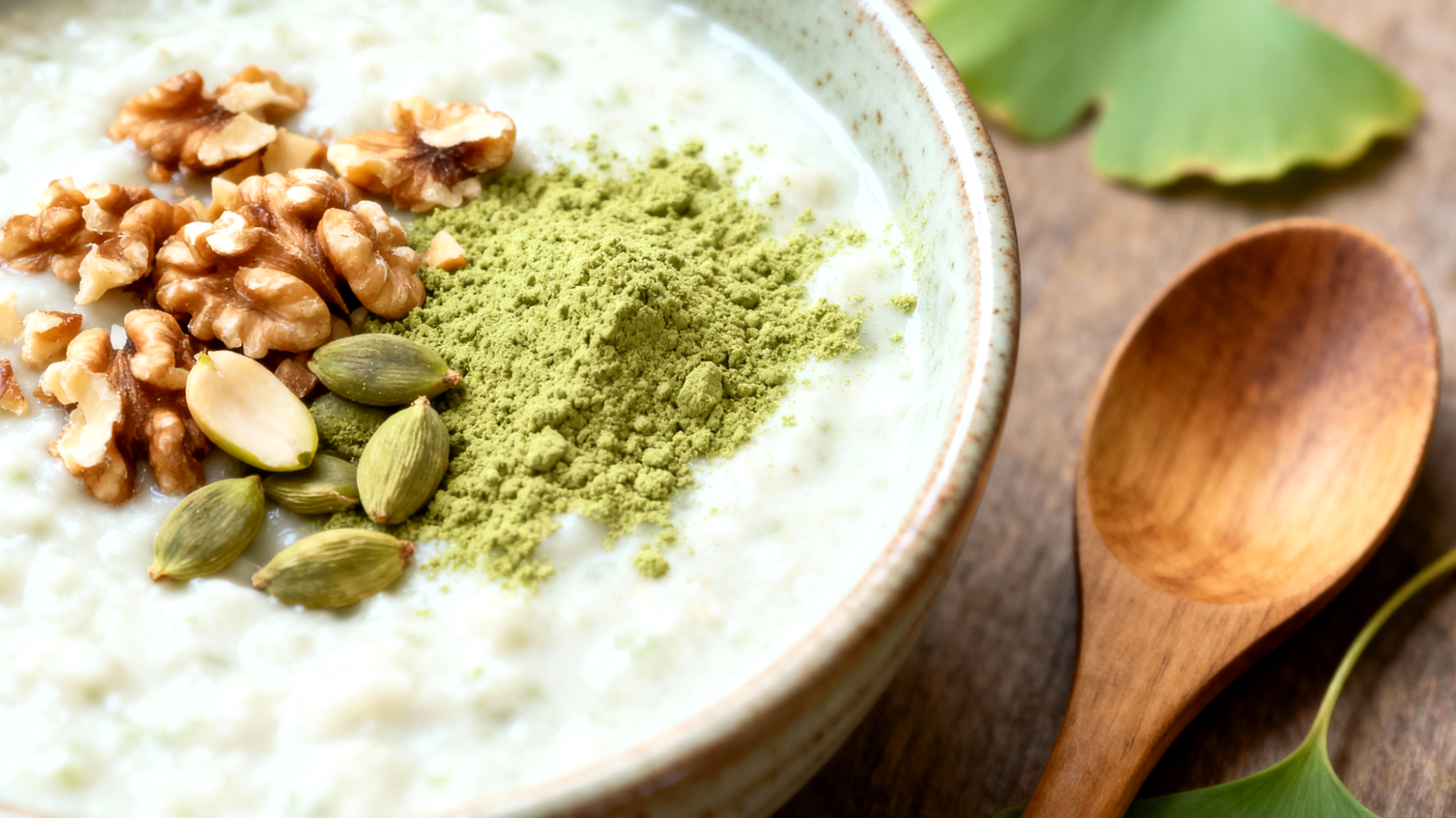 Ginkgo-Walnuss-Porridge mit Brahmi-Pulver"