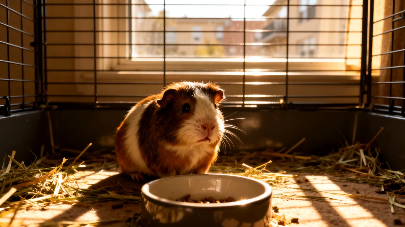 Meerschweinchen in der Wohnung benötigen eine strukturierte tägliche Routine mit regelmäßigen Fütterungszeiten, Käfigreinigung und sozialer Interaktion, da sie als Gewohnheitstiere auf feste Abläufe angewiesen sind und ohne diese Struktur Stress entwickeln können"