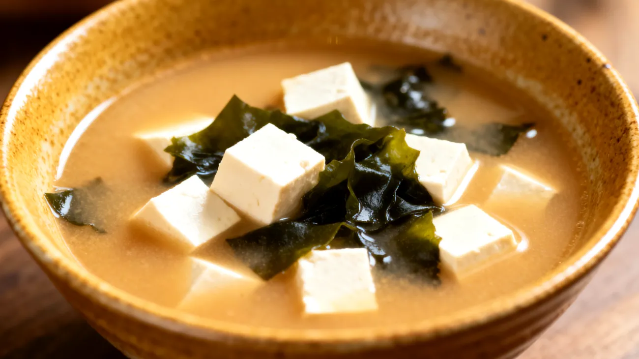 Miso-Suppe mit Wakame-Algen und Tofu"